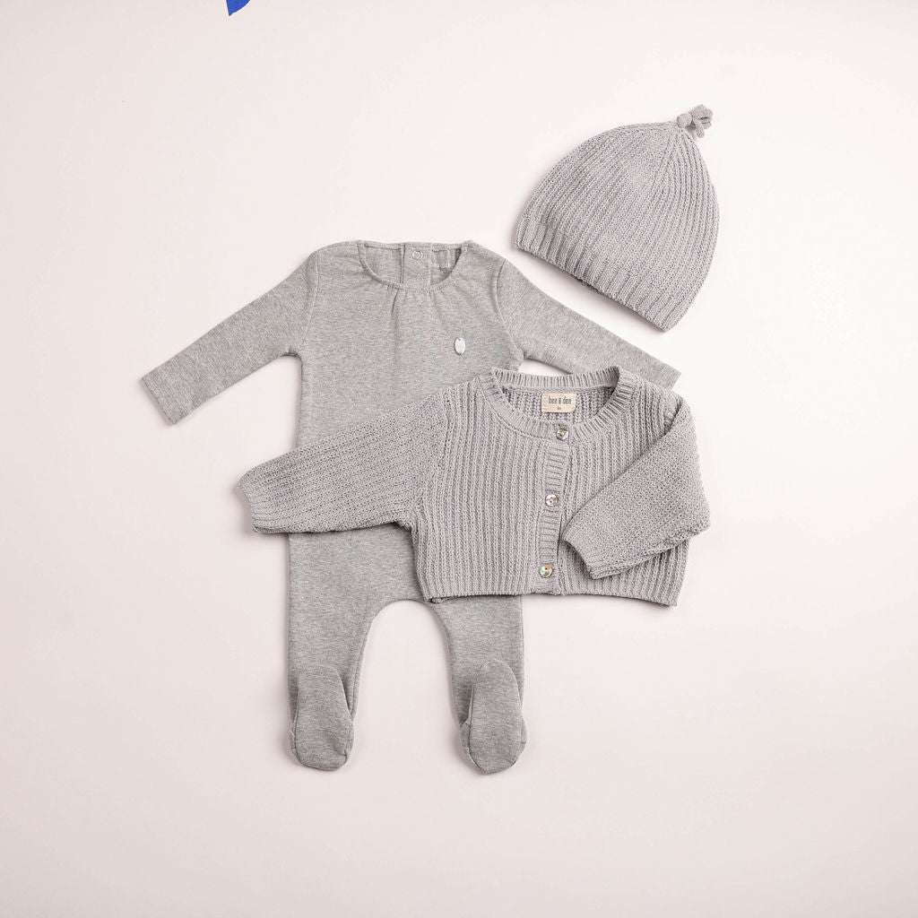 Bee & Dee Chenille Cardigan Footie/Beanie