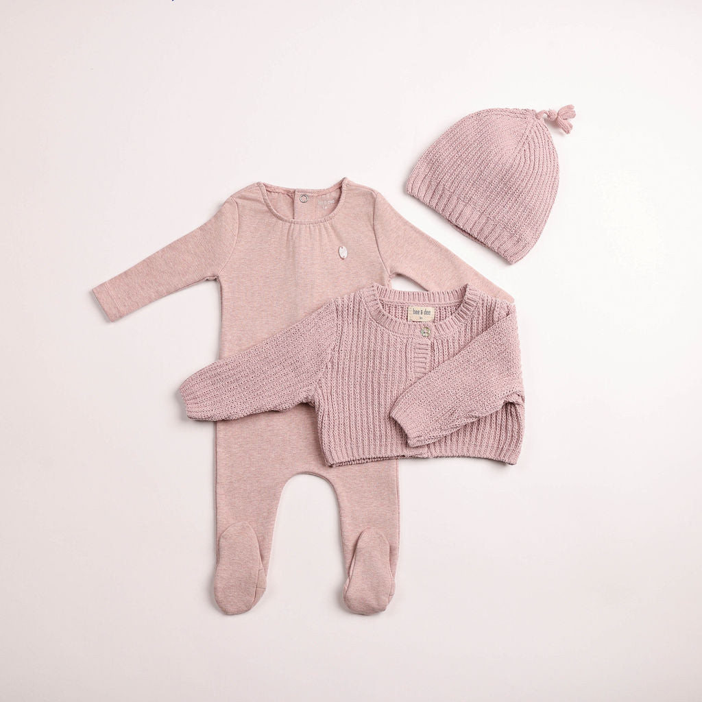 Bee & Dee Chenille Cardigan Footie/Beanie