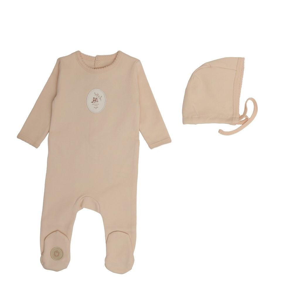 Mon Tresor Cottage Comfort Footie & Hat Set