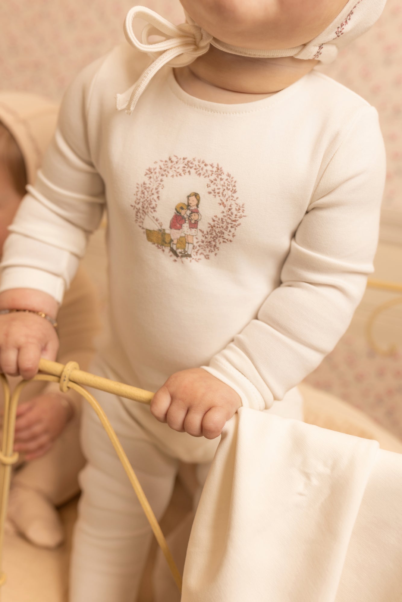 Bee & Dee Cradle Scene Footie/Bonnet