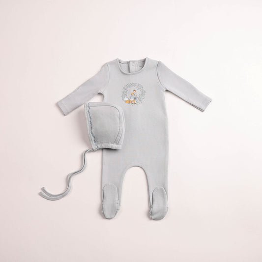 Bee & Dee Cradle Scene Footie/Bonnet