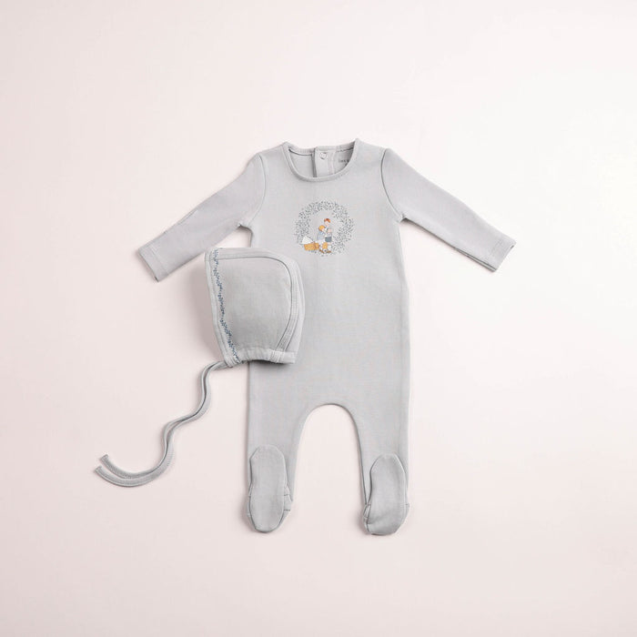 Bee & Dee Cradle Scene Footie/Bonnet
