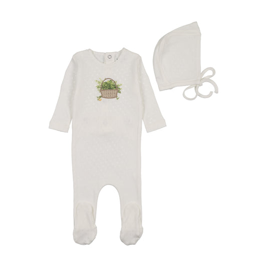 Bee & Dee Crochet Basket Footie/Bonnet