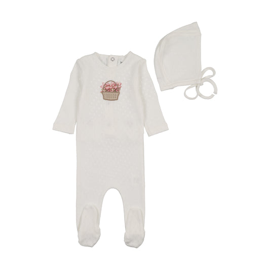 Bee & Dee Crochet Basket Footie/Bonnet