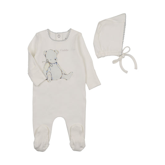 Bee & Dee Cuddle Time Footie/Bonnet