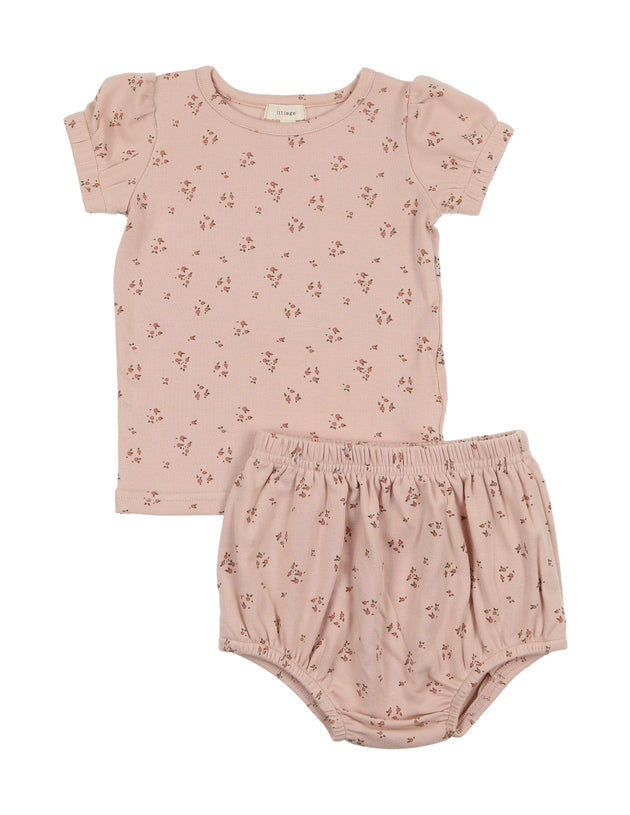 Lil Legs - Dainty Floral Short Sleeve Set