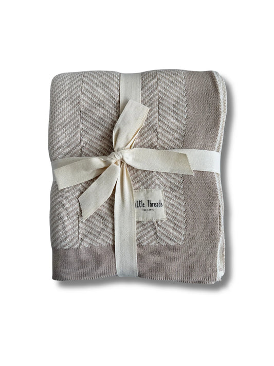 Little Threads Herringbone Knit Blanket