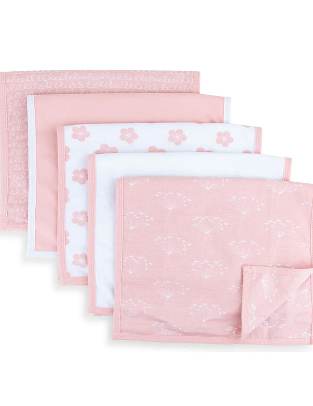 Ely's & Co. - Waterproof Reversible Jersey Cotton Burp Cloths 5 Pack