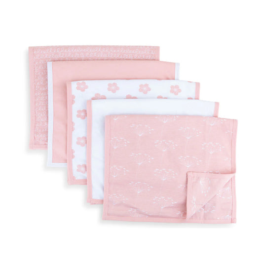Ely's & Co. - Waterproof Reversible Jersey Cotton Burp Cloths 5 Pack