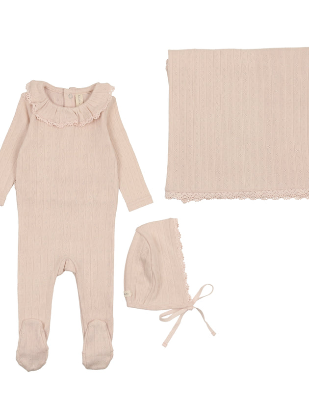 Lil Legs - Fine Pointelle Ruffle Layette Set