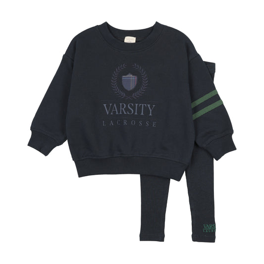 Lil Legs VARSITY CREST BOY SWEATSHIRT SET