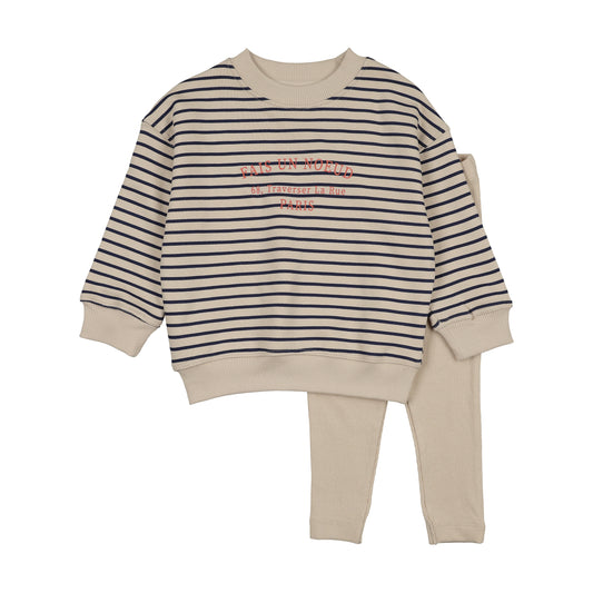 Lil Legs BOLD BOY STRIPE SWEATSHIRT SET