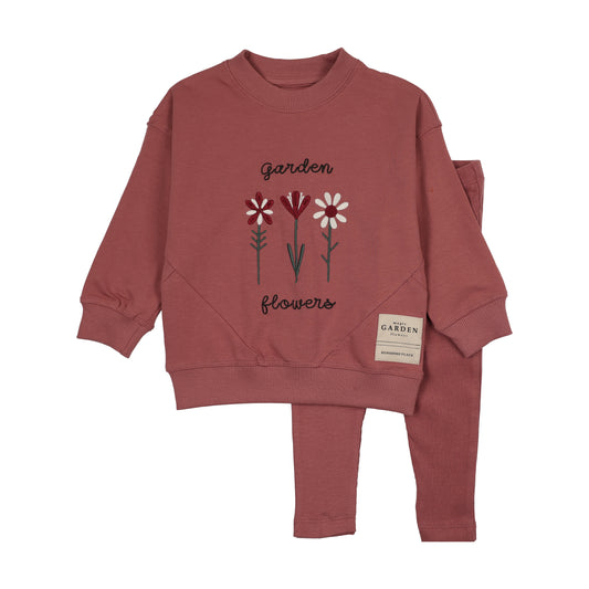 Lil Legs FLOWER SWEATSHIRT SET