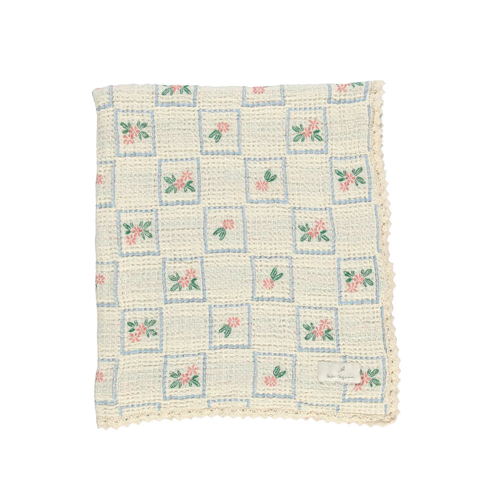 Bebe Organic Floral Waffle Blanket