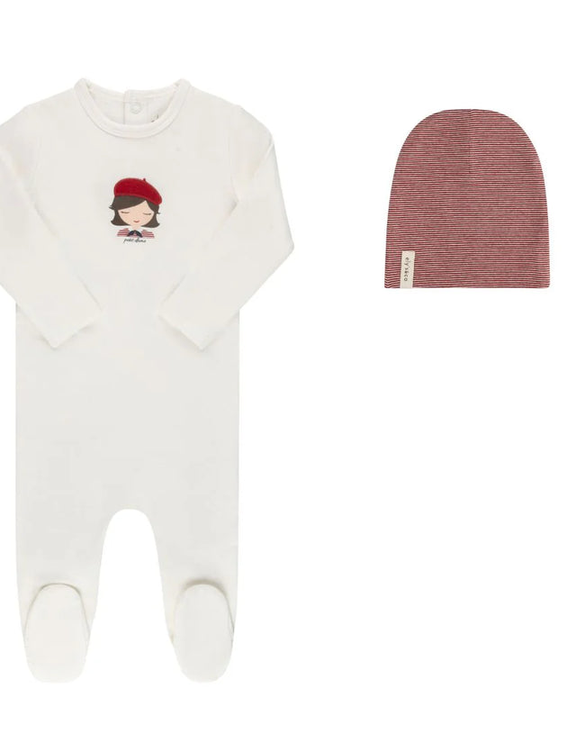 Ely's & Co. - French Terry French Kids Footie + Beanie