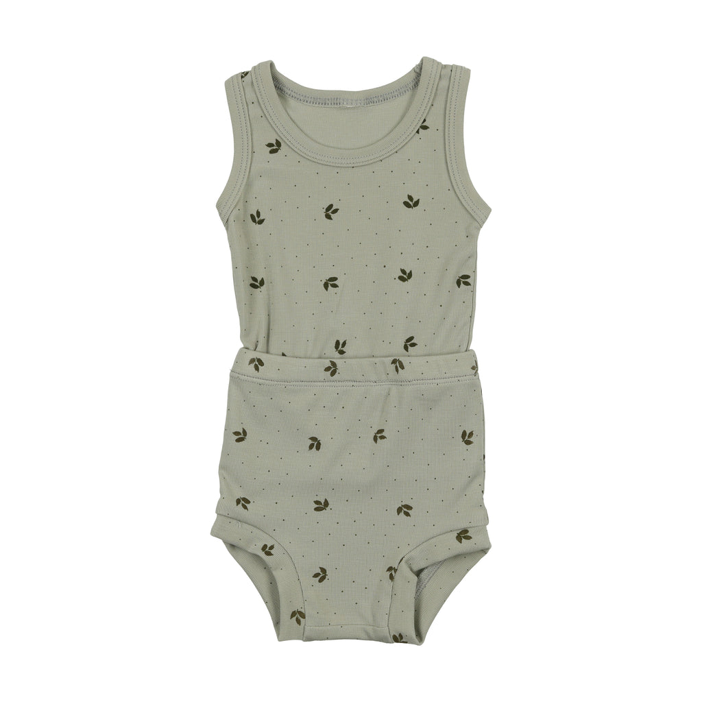 Bonjoy Baby - Scattered Leaf Print Romper