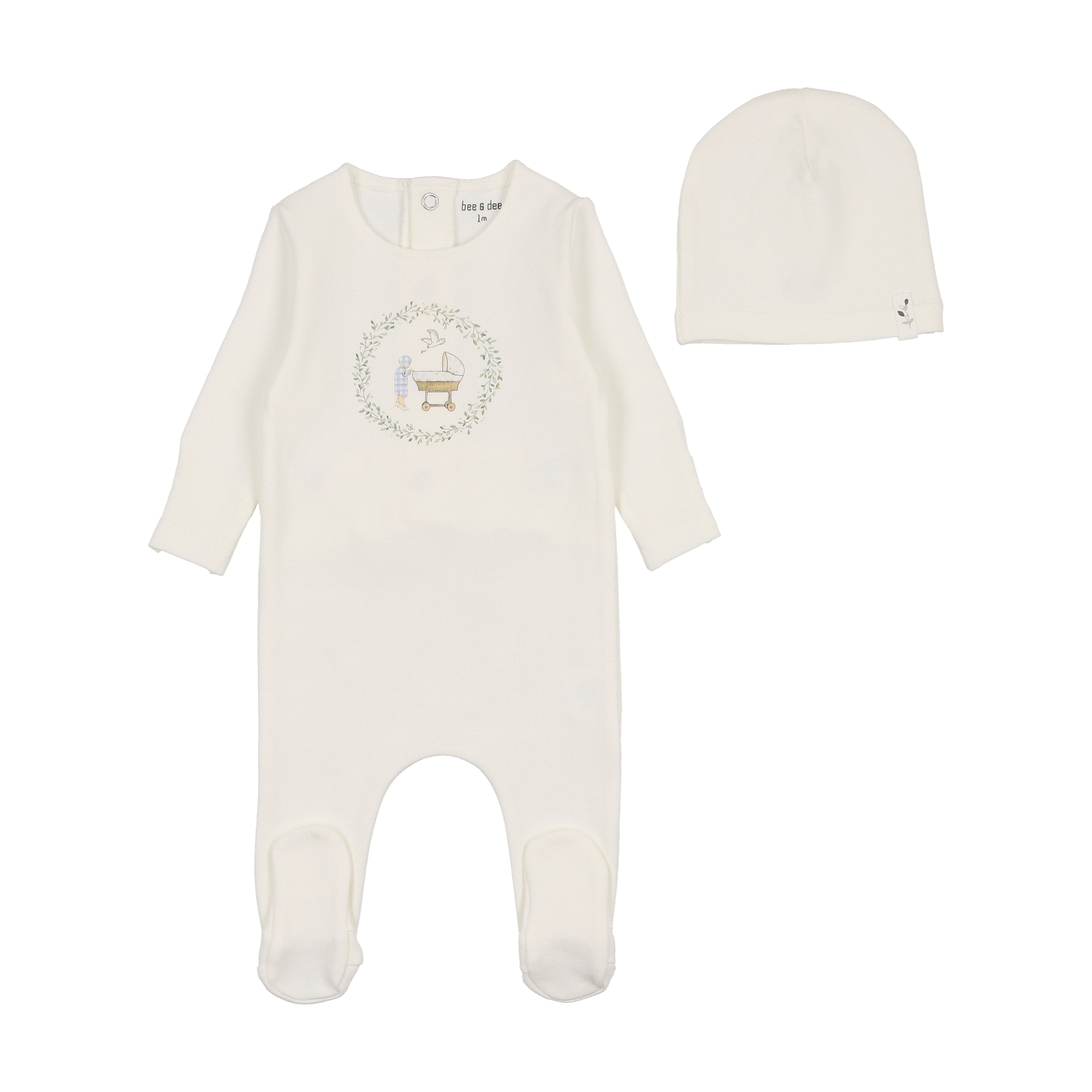 Bee & Dee - Gingham Cradle Footie|Beanie