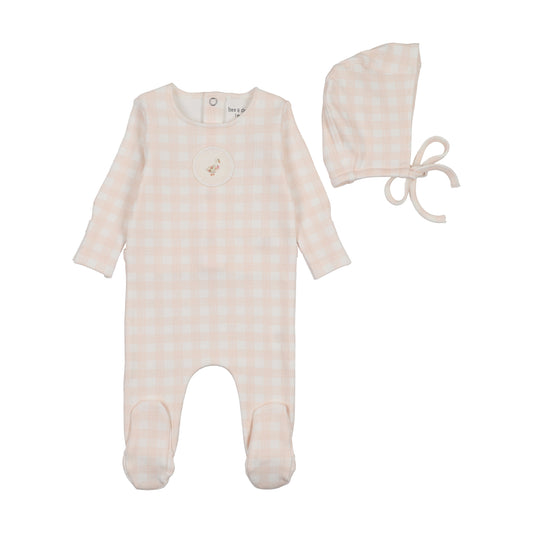 Bee & Dee Goose Plaid Footie/Bonnet