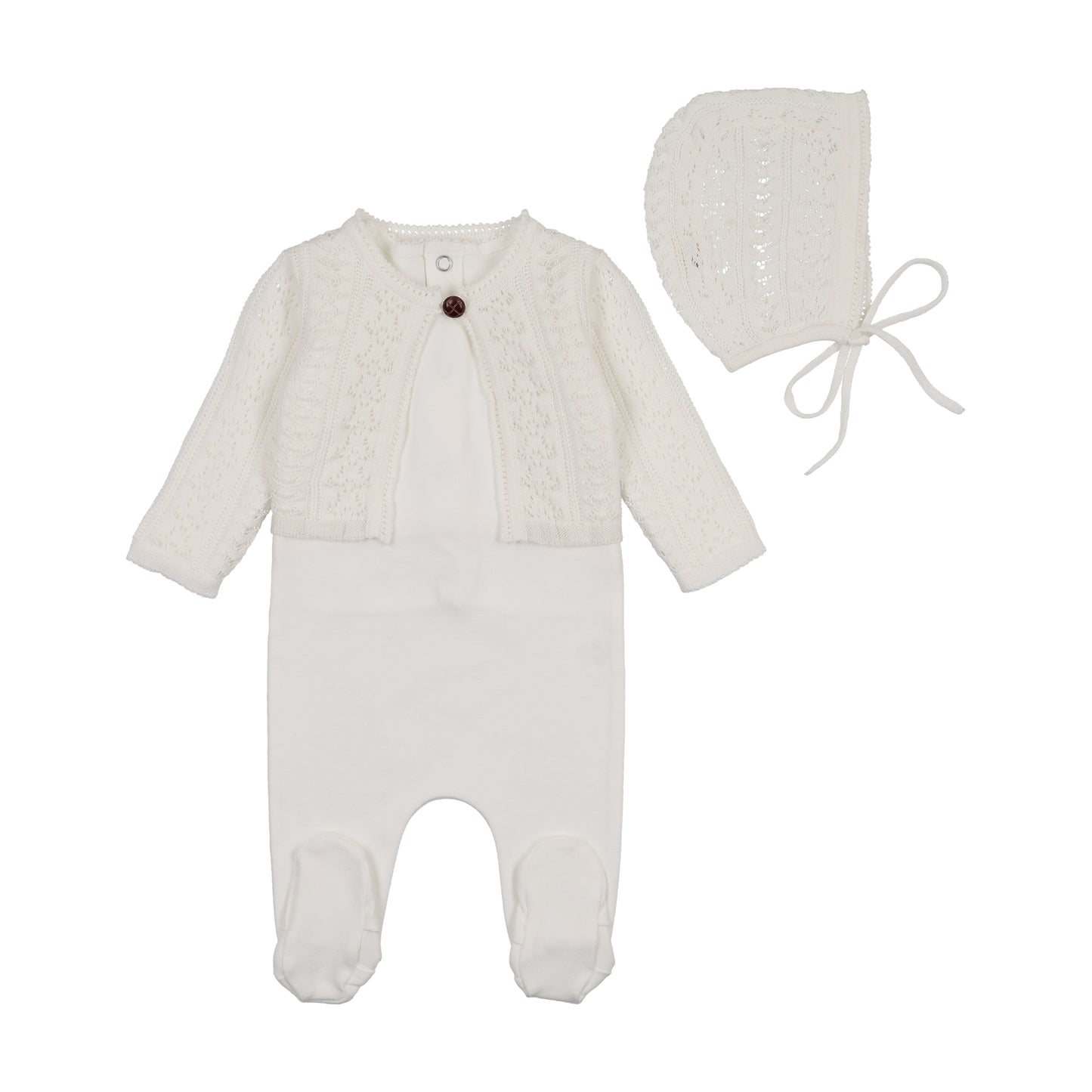 Bee & Dee Intricate Footie/Bonnet