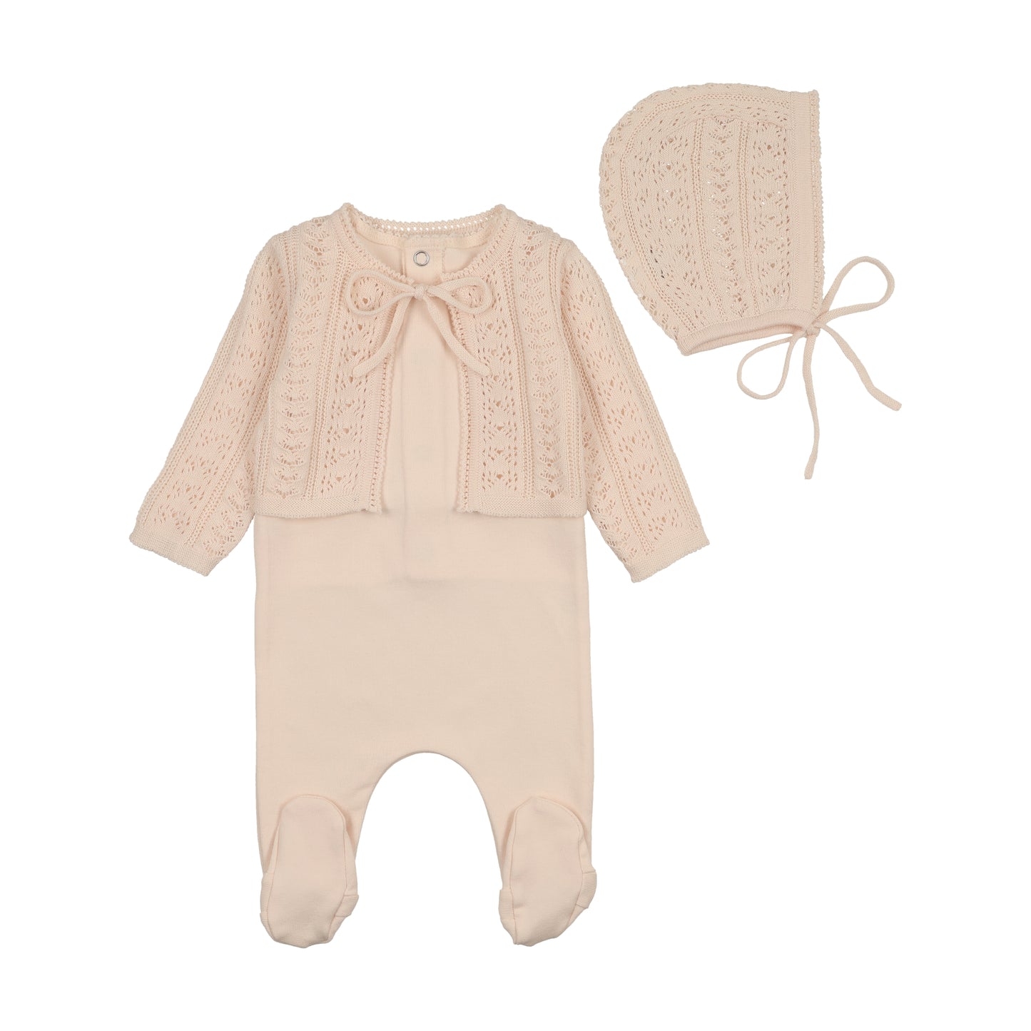 Bee & Dee Intricate Footie/Bonnet