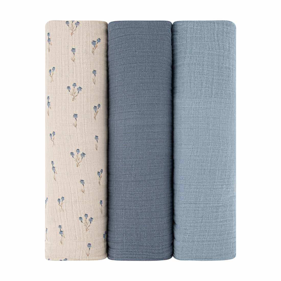 Ely's & Co 3 Pack Cotton Muslin Swaddle Blanket