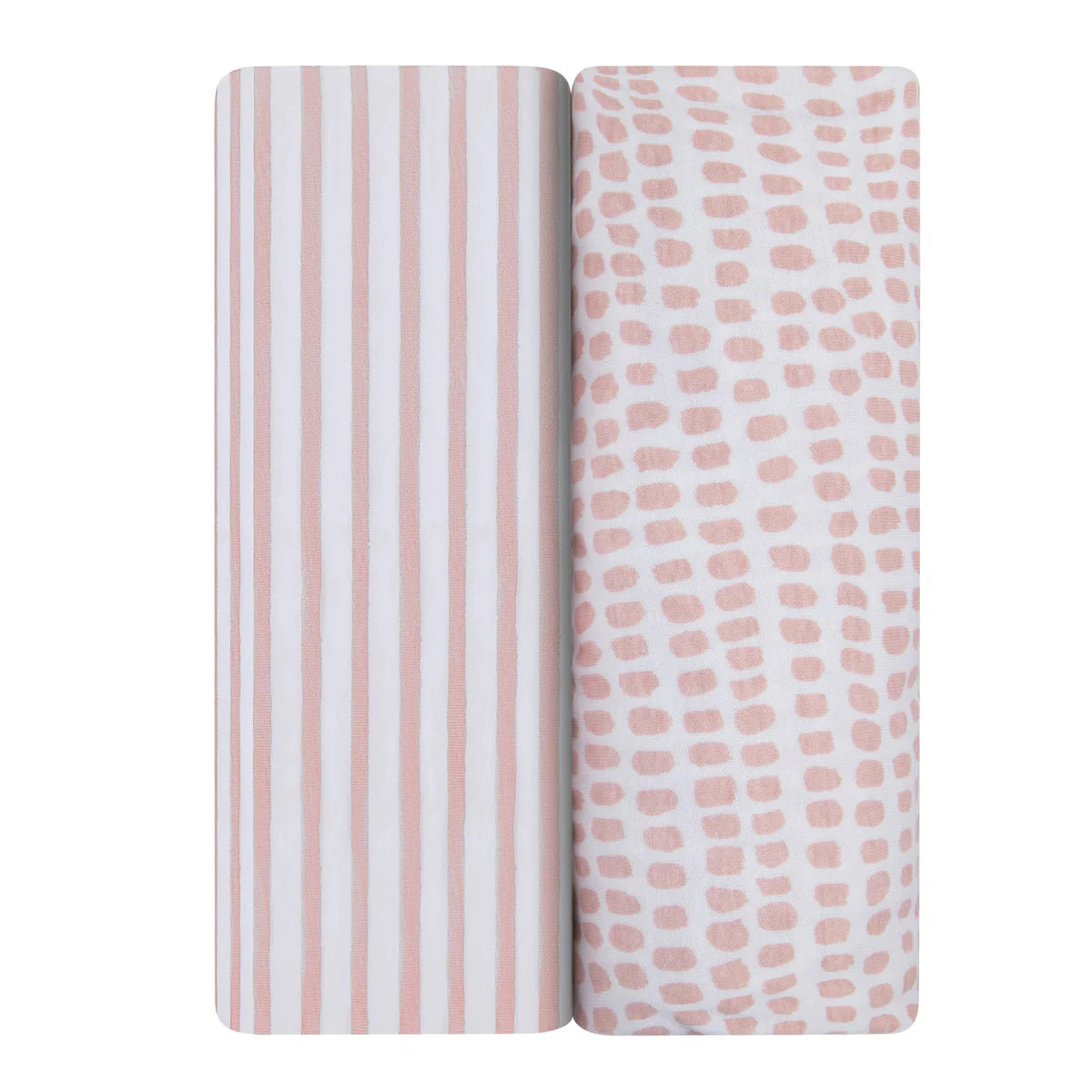 Ely's & Co. - Waterproof Moses Basket Sheet Set 100% Jersey Cotton 2 Pack