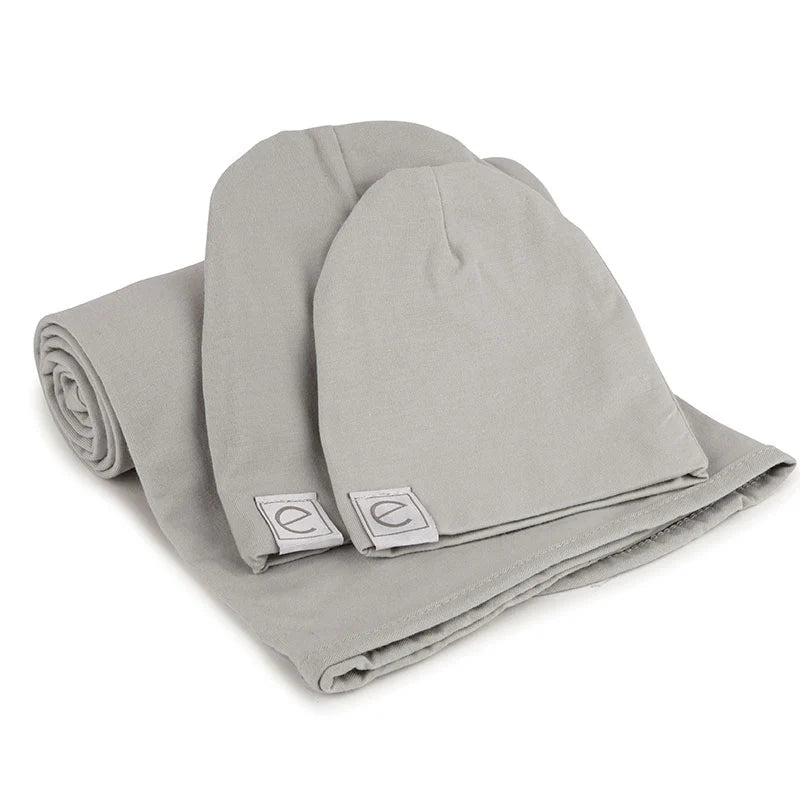 Ely's & Co Cotton Swaddle Blanket and Beanie Gift Set