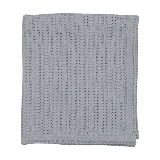 Bee & Dee Knit Ensemble Dusty Blue Crochet Blanket
