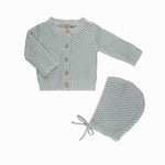 Tricot Bebe - Knit Embroidered | Cardigan + Bonnet