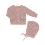 Tricot Bebe - Knit Embroidered | Cardigan + Bonnet