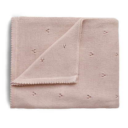 Mushie Knitted Pointelle Baby Blanket