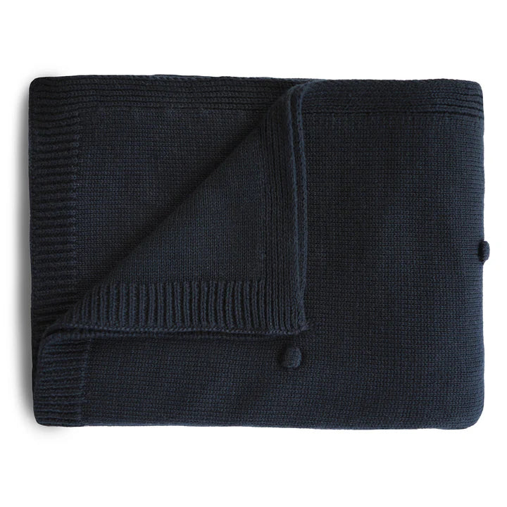 Mushie - Knitted Textured Dots Baby Blanket
