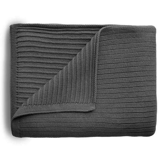 Mushie Knitted Ribbed Baby Blanket