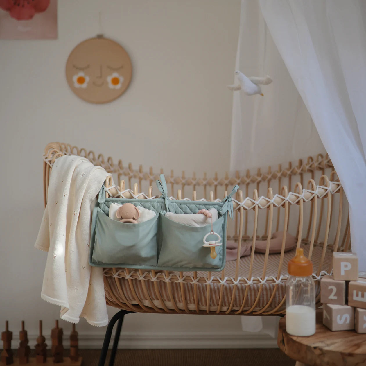 Mushie Knitted Pointelle Baby Blanket