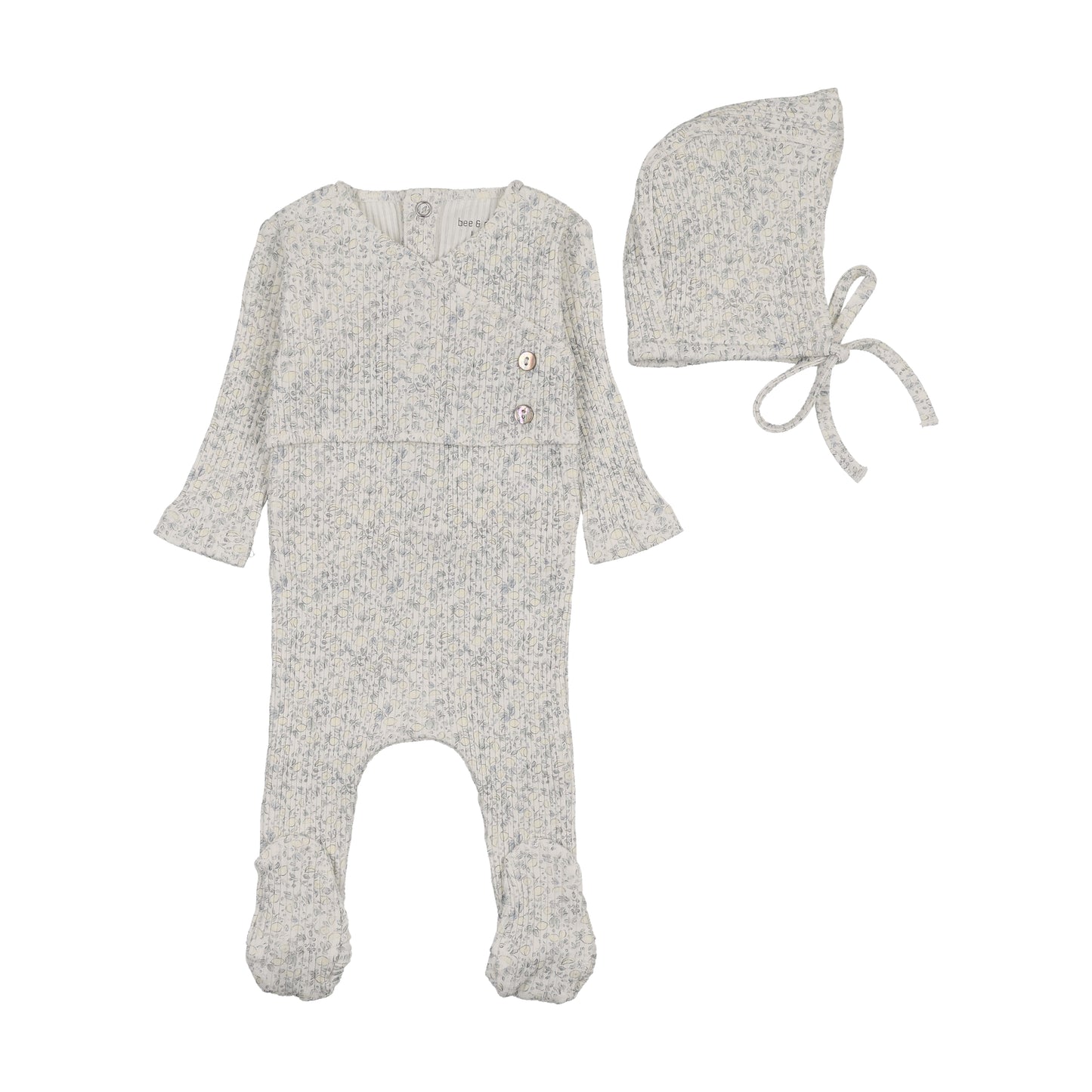 Bee & Dee Lemon Print Footie/Bonnet