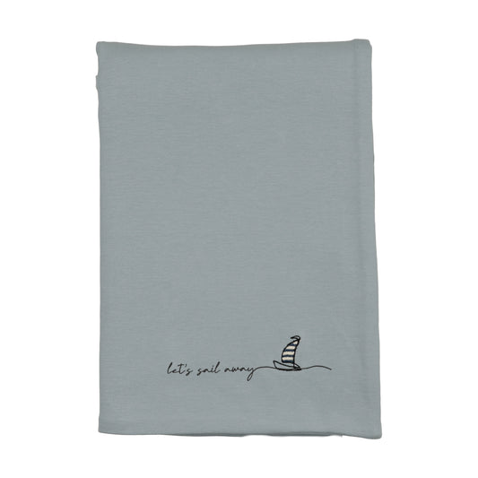 Bee & Dee Let's Go Footie Blue Fog Blanket