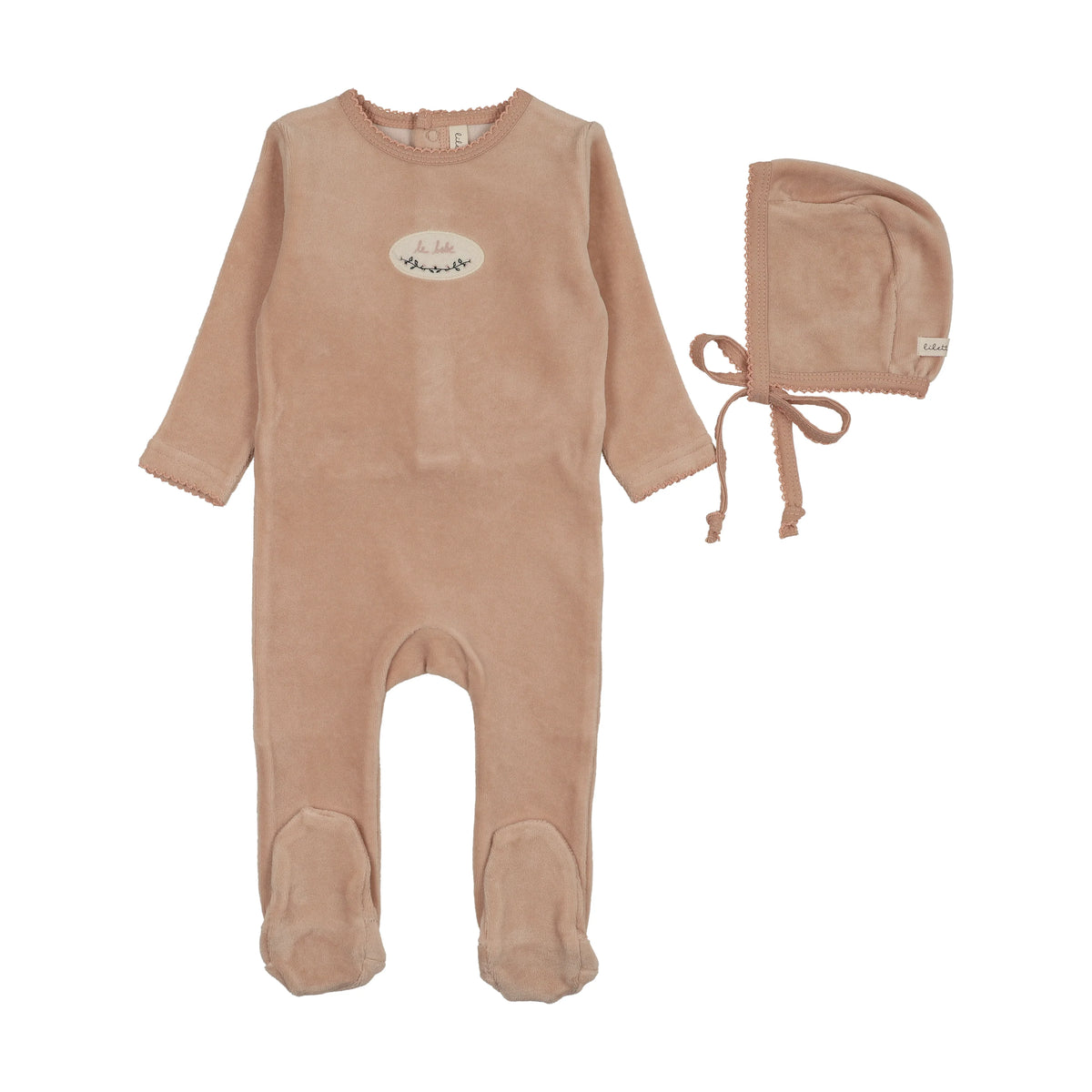 Lil Legs VELOUR PATCH FOOTIES SET