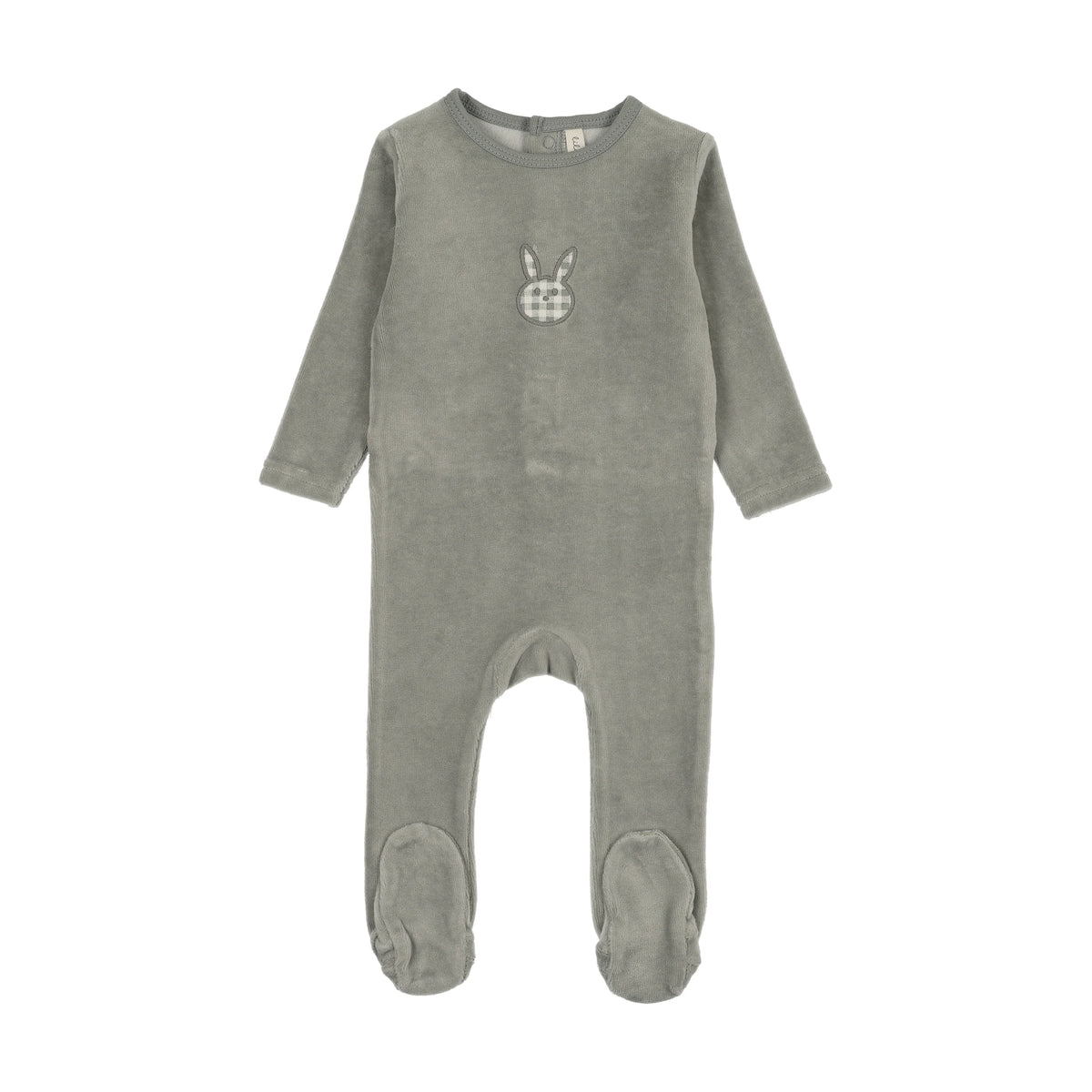 Lil Legs VELOUR GINGHAM BUNNY FOOTIE