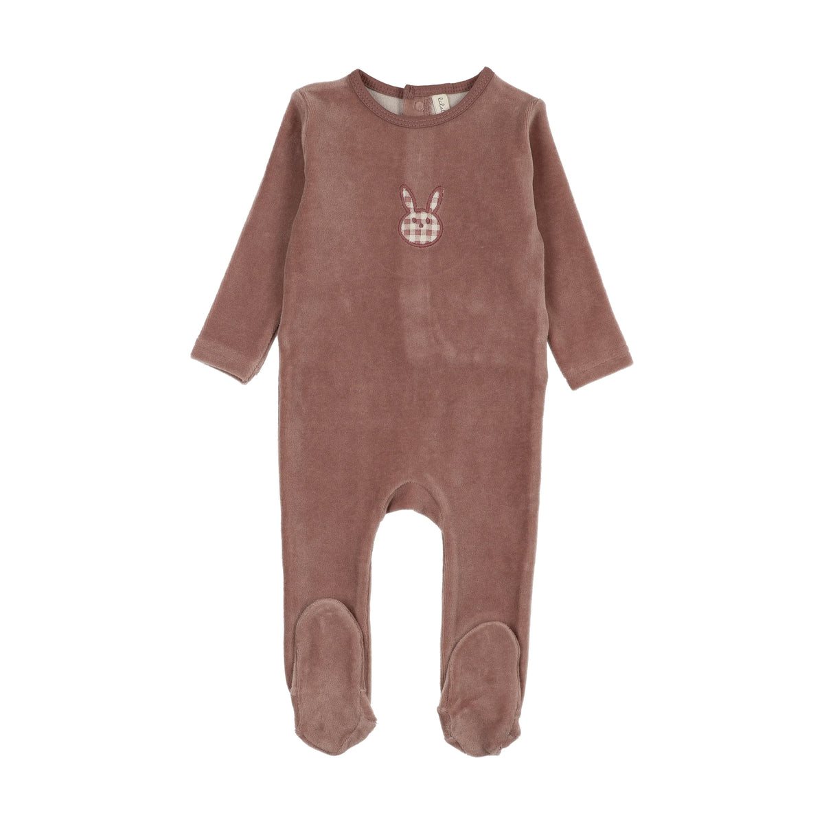 Lil Legs VELOUR GINGHAM BUNNY FOOTIE