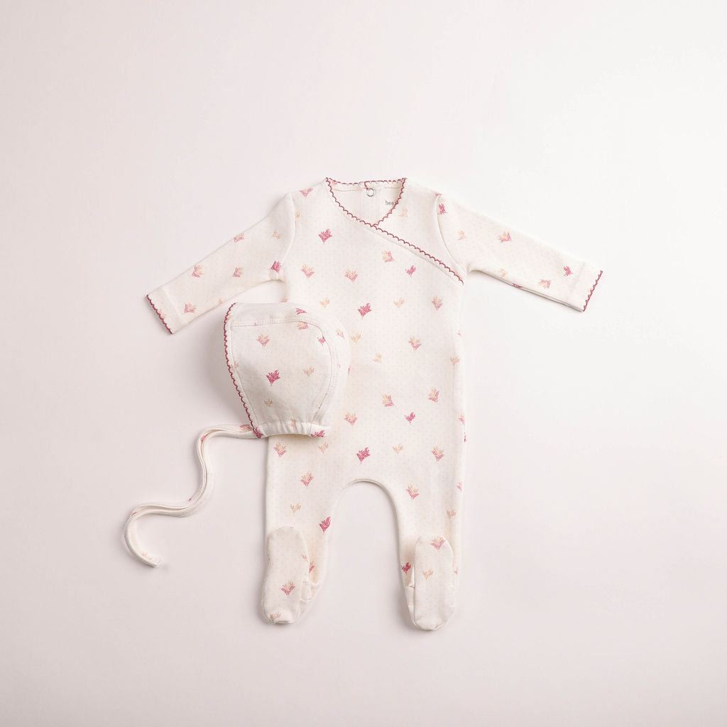 Bee & Dee Little Bouquets Footie/Bonnet