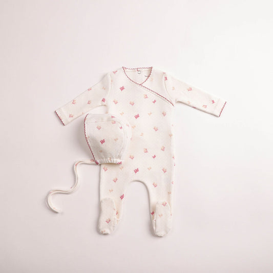 Bee & Dee Little Bouquets Footie/Bonnet