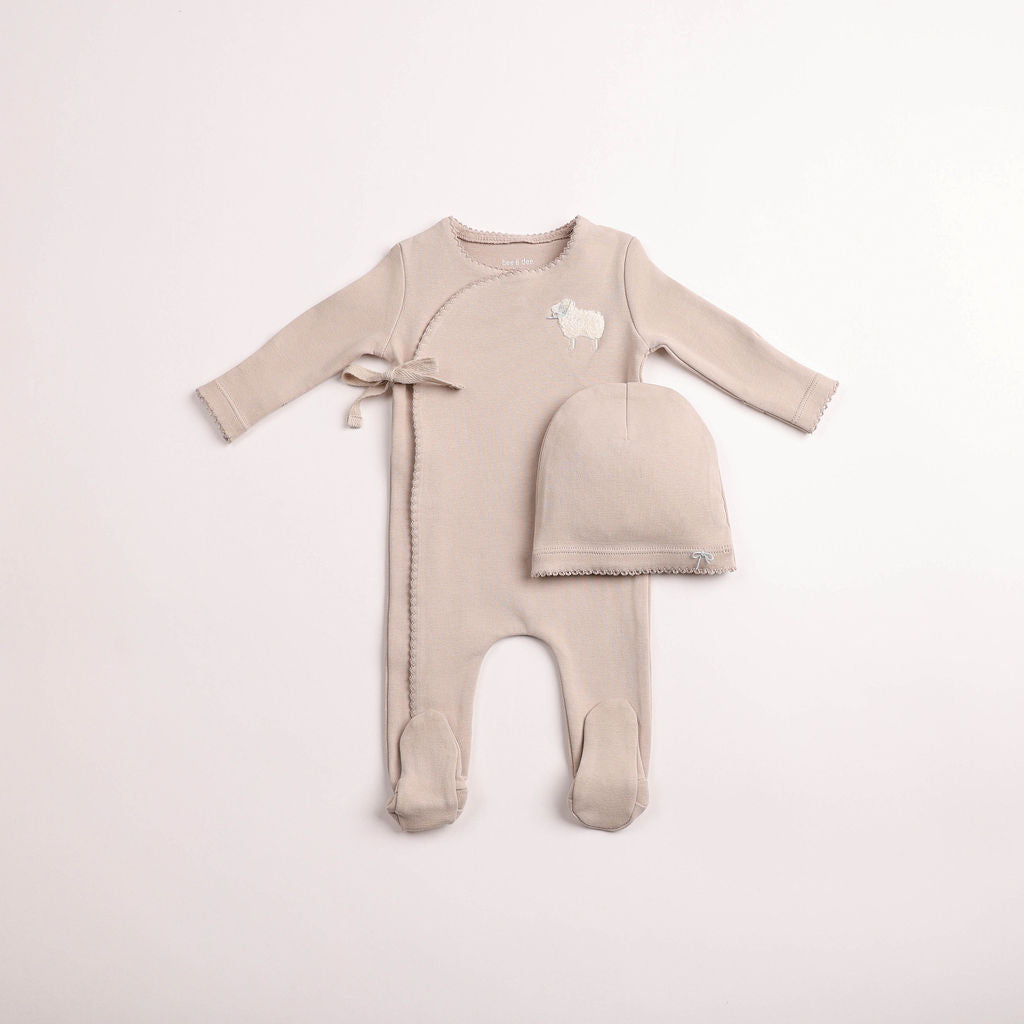 Bee & Dee Little Lamb Footie/Beanie - Foldover Cuff