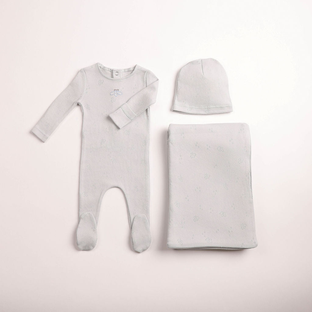 Bee & Dee Wings Pointelle Footie/Beanie - Full Set