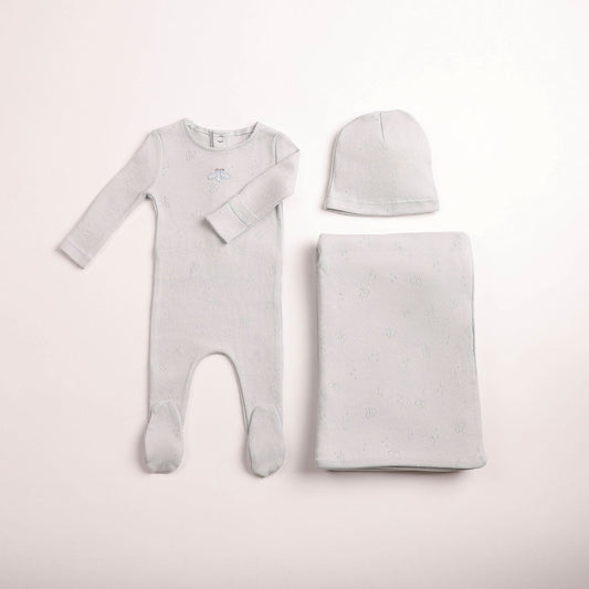 Bee & Dee Wings Pointelle Footie/Beanie - Full Set