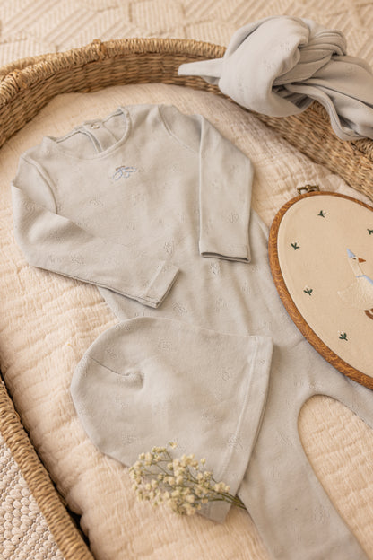 Bee & Dee Wings Pointelle Footie/Beanie