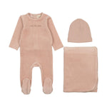 Mema Knits - Little And Loved Velour Three Piece Set