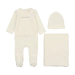 Mema Knits - Little And Loved Velour Three Piece Set