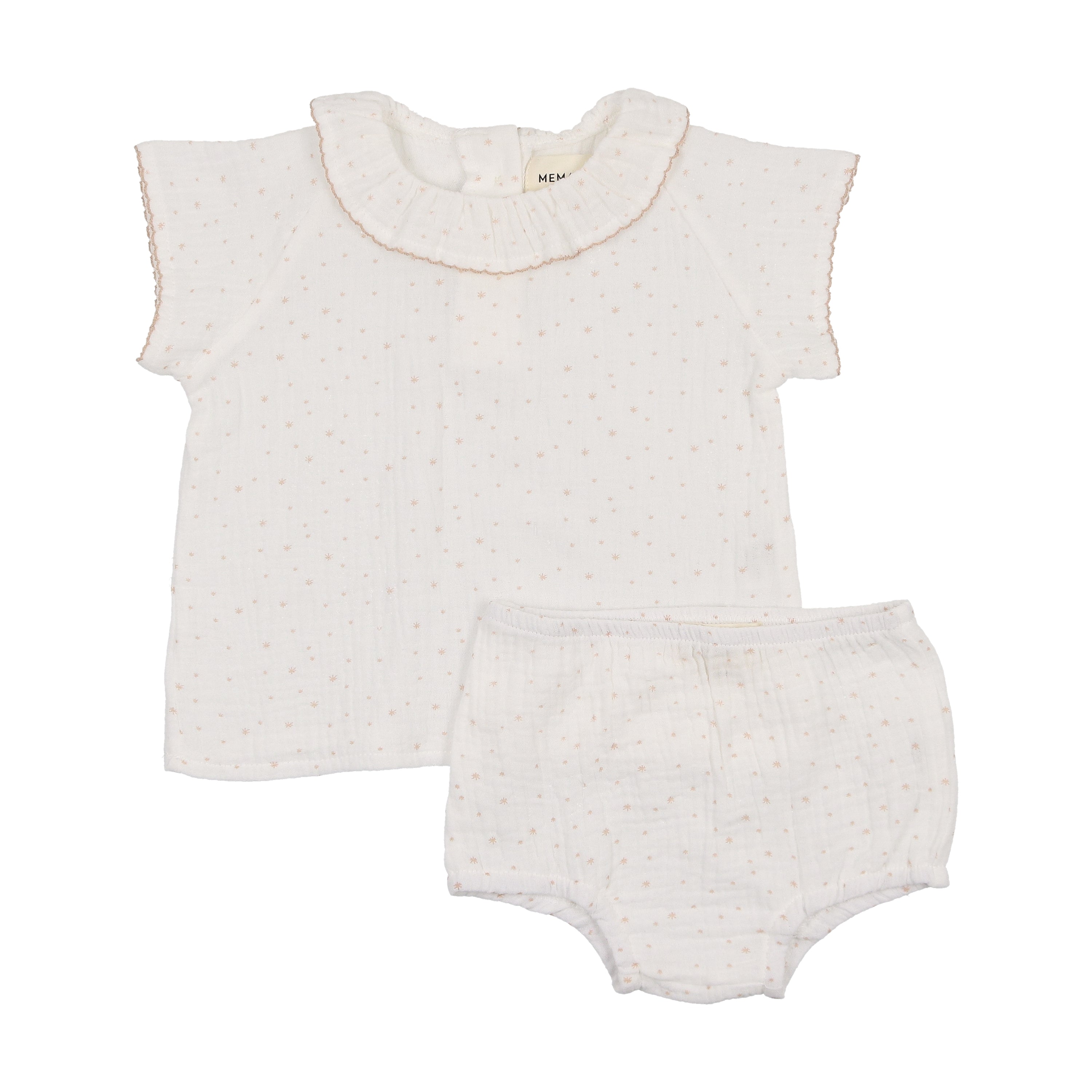 Mema Knits - Gauze Collared Shirt + Bloomer