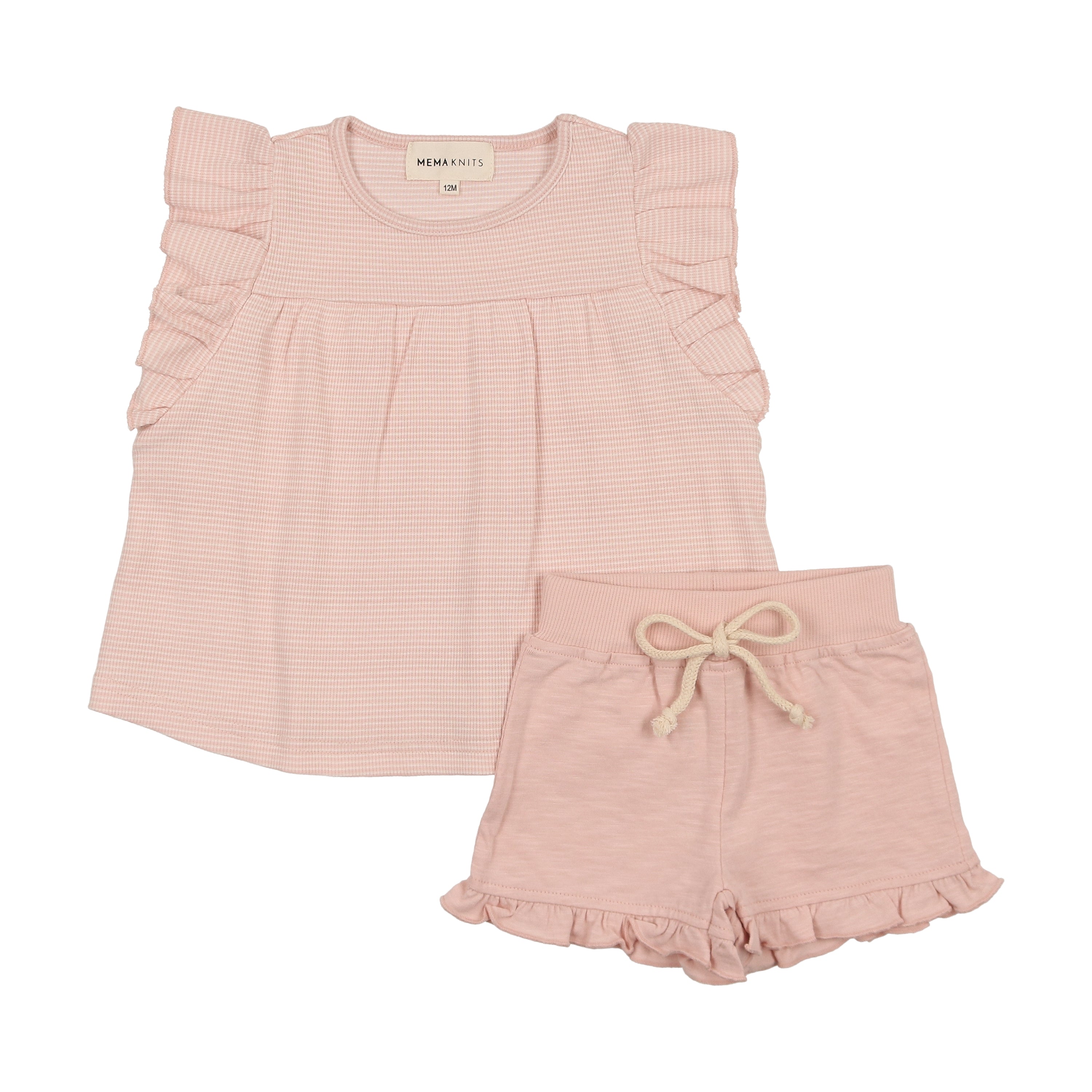 Mema Knits - Girls Ruffled Tee + Shorts