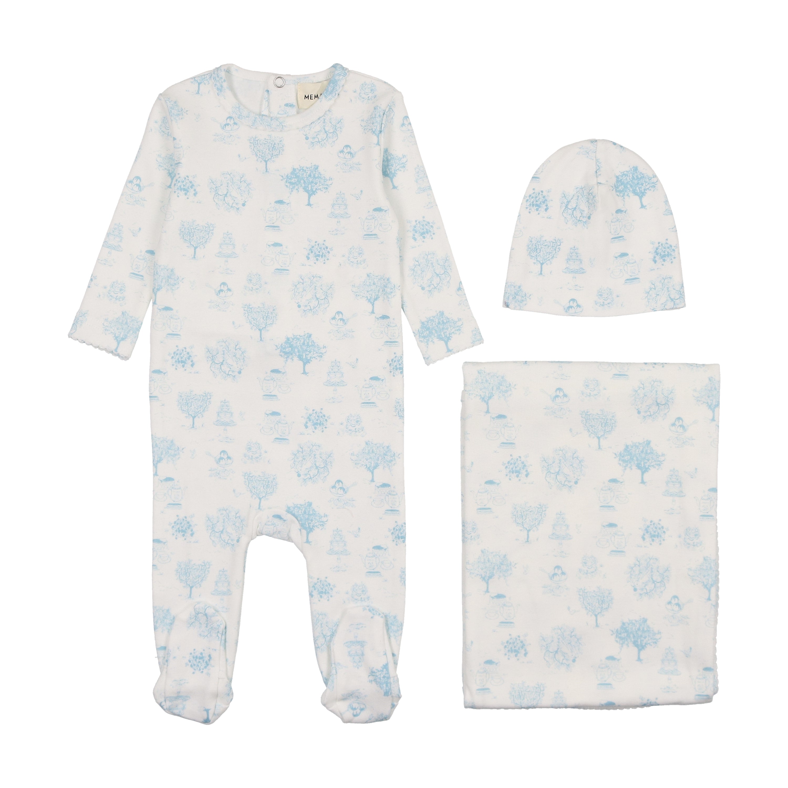 Mema Knits - Toile Print Three Piece Set